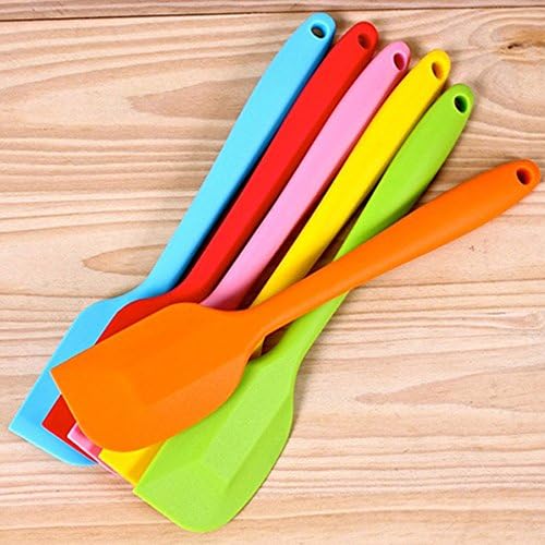 Silicone Spatula Set of 6 with One-piece-design - Easy To Clean - Heat Resistant Kitchen Spatulas for Cake Cream Pastry Butter Batter Mixing Cooking Baking