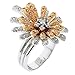 Firework two tone diamond ring