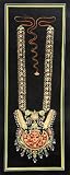 Necklace - Water Color Painting on Paper - Embossed Beads and with 24 Karat Gold