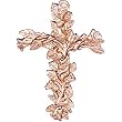 14K Rose Gold Floral Style Cross Pendant