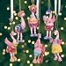 6 PINK FLAMINGO tropical CHRISTMAS tree ORNAMENTS