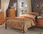 Olivia Bedroom Medium Oak Finish Hardwood Queen Size Bed
