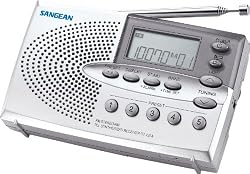 Sangean DT-220A AM/FM Stereo Pocket Size Radio with Self-Storage Headphones