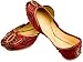 FREE ANKLET with Starlite Ladies / womens Beaded & Diamante Maroon Leather Khussa Fashion Shoes / Pumps