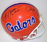 Steve Spurrier and Urban Meyer DUAL Autographed Florida Gators Full Size Authentic Helmet with inscriptions