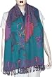 Fur Stoles in Jamawar Wool Womens Outerwear India 24 x 66 inches (jstl235)