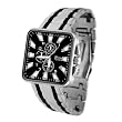Geneva Platinum Men's Square Face Link Watch