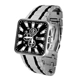 Geneva Platinum Men's Square Face Link Watch