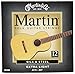 Martin M200 Silk & Steel 12-String Folk Guitar Strings, Extra Light