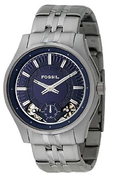 Fossil #ME1066 Men's Twist Stainless Steel Blue Dial Watch