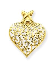 14k Yellow Gold Filigree Heart Pendant