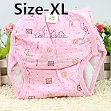 エルフ ベビー(Fairy Baby) ベビー用綿100％漏れ防止赤ちゃんメッシュポケット式布おむつカバー（ピンク、XL）