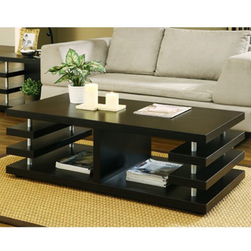Inexpensive Contemporary Style Lift Top Coffee Table With Chrome Accents In Dark Walnut Wood Finish Item Vista Furniture Cf701198 Thanhluan00015