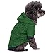 Blueberry Pet 2 Colors Warm Fleece Twist Cable Knitted Pull Over Hooded Dog Sweater in Sea Green, Back Length 16