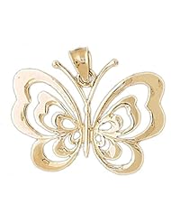 Dazzlers Solid 14k Gold Butterfly Charm Pendant Available in three colors from jewelsberry (weights: 3.4 grams only)