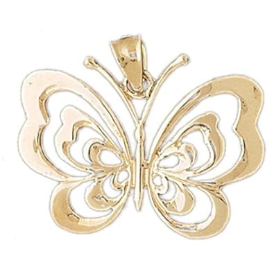 Cheap Girls Jewelry Dazzlers Solid 14k Gold Butterfly Charm Pendant Available in three colors from jewelsberry (weights: 3.4 grams only) For Sale