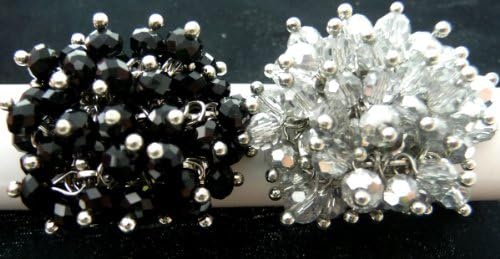 AXS-11/BC: ADJUSTABLE CLUSTER BEAD RING PAIR