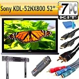 Sony KDL-52NX800 1080P 52 Inch LCD HDTV With "The Super Sleek HDTV Accessory Kit" Includes Professional Super Sleek & Slim Flat Mount + (2) 6FT Hdmi 1.3B Cables, 6FT Audio Interconnect Cable Screen Cleaner + Surge Protector