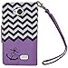 LG Tribute Case, SOGA® PU Leather Magnetic Flip Design Wallet Case for LG Tribute LS660 / Optimus F60 MS395 D390N / Transpyre VS810PP - Purple Chevron Anchor Love [SWF121]