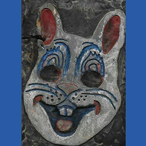 Vintage Halloween Bunny Mask Wood Art, Carved and Painted Wooden Rabbit Wall Hanging, 3-D Relief Sculpture, measures: 7 X 11" . Made to Order (Allow 1- 4 weeks for production & delivery)