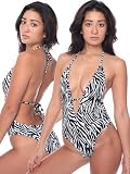 American Apparel Zebra Print Maillot-V Swimsuit