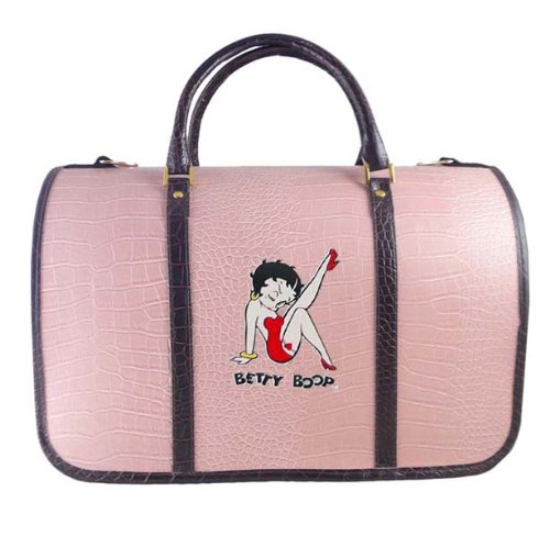 Betty Boop Nice Legs Deluxe Cat Dog Pet Carrier - Pink Crocodile Pattern