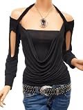 Patty Women Cowl Neck Off Shoulders Long Sleeves Top