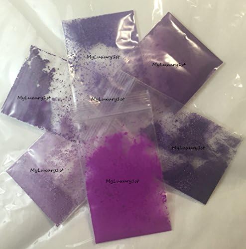 Lot of 6 Purple Soap &amp; Cosmetic Making 1g Sample Packet Colorants in Matte Orchid Violet Lavender Plum &amp; Mica &amp; Glitter Purples