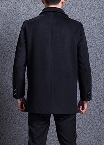 N.Blook Men's Trendy Single Breasted Fleece Winter Warm Jacket Coat Black 3XL