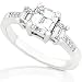 One of a Kind 1-3/4ctw Emerald-Cut Three Stone Ring (HI/VS2-SI1) in 14kt White Gold