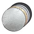 Mantona Faltreflektor (Diffusor) 5 in 1 (60 cm Durchmesser) gold, silber, schwarz, wei�