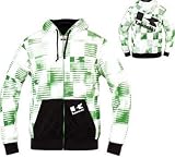 Kawasaki Men's Digital Zip-Front Hooded Sweatshirt. Embroidery. Hoodie. K001-1018-WH