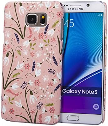 Samsung Galaxy Note 5 Case, 【Floral Pink】 from Midsummer Night's Dream Series - Free Glass Screen Protector &amp; Glow in the Dark