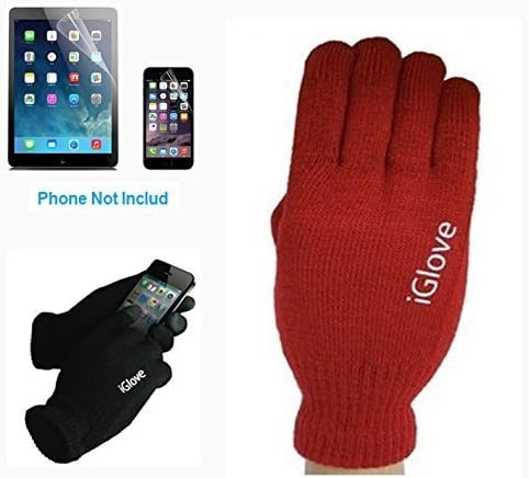 Nacodex® 2pcs/pair Iglove® [ Free Size ] Cool Screen Touch Gloves Warm Unisex Winter Gloves for Apple Iphone 6 4.7'' / Plus 5.5'' / Ipad / Samsung Galaxy S5 S4 Note 4/3/2 Tablet and More Suppor [ Full Support Capacitive Screen Multi-touch ] (Red)