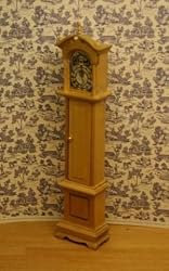 Dollhouse Miniature Grandfathers Clock in Oak