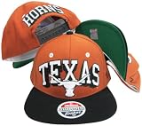 Texas Longhorns Orange/Black Two Tone Snapback Adjustable Plastic Snap Back Hat / Cap