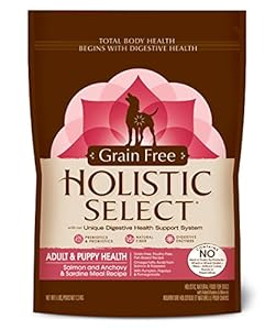 Holistic Select Grain Free Adult and Puppy Health Salmon and Anchovy/Sardine Meal Recipe, 5-Pound Bag Holistic Select Grain Free Adult and Puppy Health Salmon and Anchovy/Sardine Meal Recipe, 5-Pound Bag
