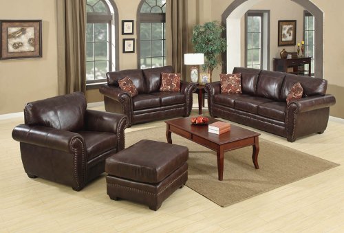 4pc Traditional Modern Leatherette Sofa Set, BQ-S837P1-S1