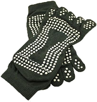 Reediy Yoga Pilates 5 Toe Socks with Grips Non Slip Pack of 4 Pairs 100% Cotton One Size for Women