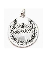 Bling Jewelry Softball Mom 925 Sterling Silver Medallion Pendant