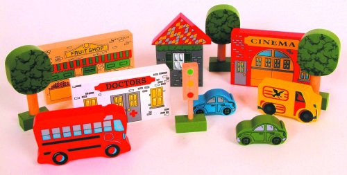 Childrens Toyshop  Toys : Wooden Town Playset