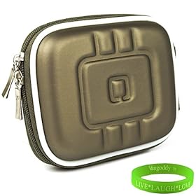Durable and Elegant Extra Thick Digital Camera Case for your Canon Powershot SX 200 Series: Specifically Powershot SX260 HS or Powershot SX230 HS and Canon Accessories in Eva Gun Metal , interior lined with soft felt preventing scratches + Green Vangoddy Bracelet!!!