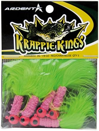 Krappie Kings Marabou Jig, 1/16-Ounce, Red/Chartreuse
