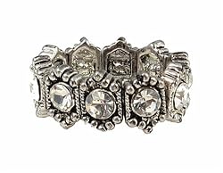 Ring - R21- Swarovski (tm) Crystal Stretch - Size Lg ~ Clear