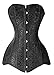 Camellias Long Line Corset Steel Boned Overbust Long Torso Waist Training Corset