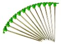12-Piece Heavy-Duty 10" Galvanized-Steel Tent Peg Stake Set