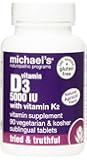 Michael's Naturopathic Progams Vitamin D3 5000 IU with Vitamin K2 Tablets, 90 Count