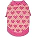 Blueberry Pet Cutie V-Neck Dog Sweater in Shrimp Color with Pink Hearts, Back Length 12