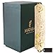 Matashi Hand Painted Mezuzah Gold Plated and Crystals (White Floral Design)