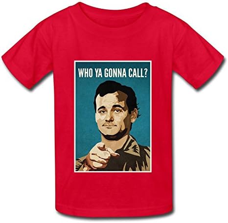 KTIY 6-16 Years Old Girls Bill Who Ya Gonna Call Murray 100% Cotton Tee Red Size L